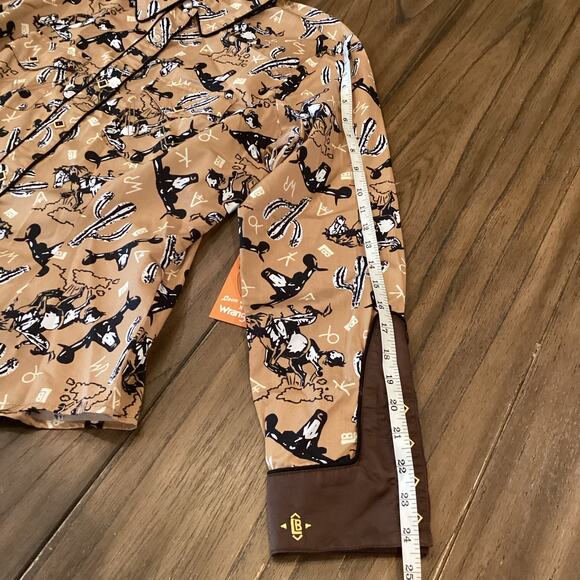 Wrangler X Leon Bridges Western cotton Shirt In Brown white cactus Horse L NWT - Picture 5 of 10